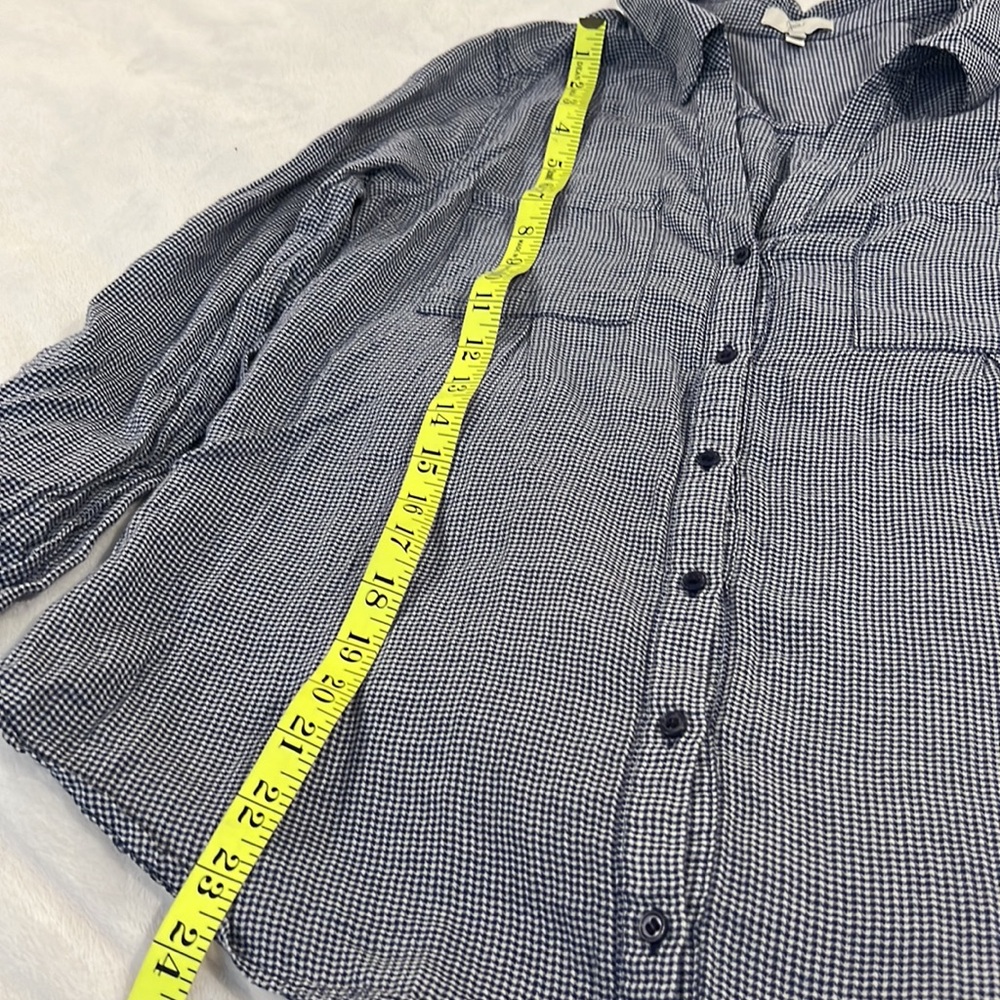 Joie Mini Houndstooth Button Down Blouse - image 4